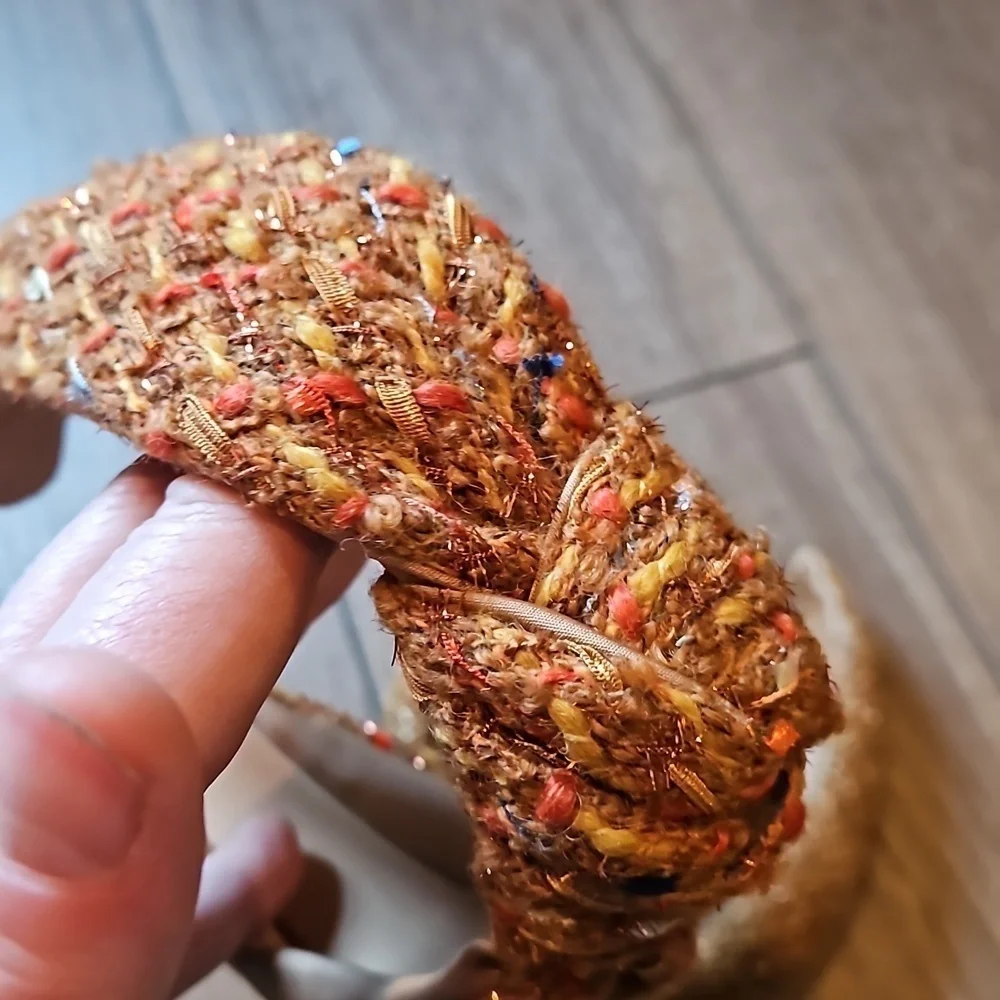 NEW! Tweed Mettalic Thread Knotted Headband Hair Accessories 2pc Set.